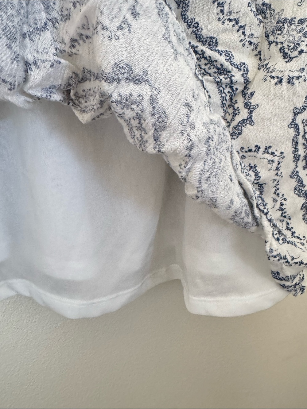 Confess Collection White & Blue Ruffle Off The Shoulder Sundress - Picture 5 of 8